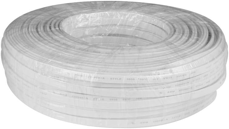 CAT7 Super Flat Stranded Bulk Ethernet Cable, Shielded, 250 Ft, White