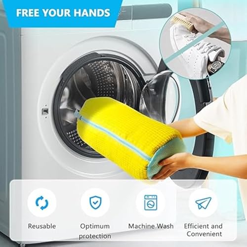 Image of London Alley Shoe Washing Machine Bag | Laundry Shoe Bag for Washer & Dryer | Reusable with Durable Zipper for Sneakers & Delicates 360 Deep Cleaning | Washable Laundry Organizer for Under Garments.