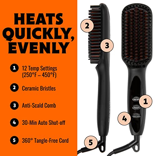 Beard Straightener For Men Kit - Includes Portable Heated Beard Brush thumb #2