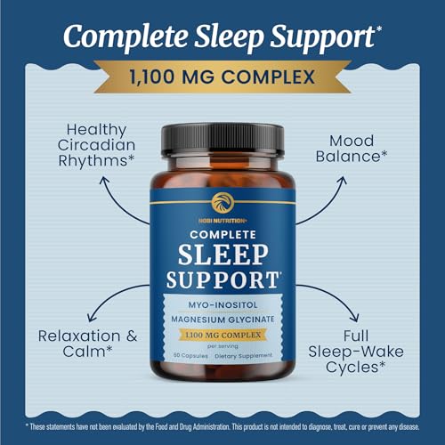 Image of Complete Sleep Support | Myo Inositol + Magnesium Glycinate | Restful Sleep & Relaxation Support | 1100MG Complex | Melatonin-Free, Non-GMO | Inositol Supplement with Magnesium-Glycinate | 60 Ct