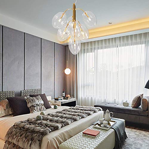 Luz de techo de decoración moderna G4 con esferas de cristal translúcido 5