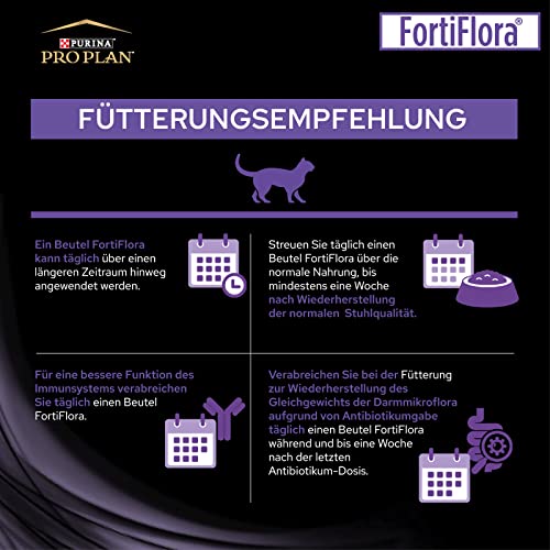 PURINA Pro Plan FortiFlora | 30 x 1 g | Ergänzungsfuttermittel für ausgewachsene Katzen und Kätzchen | Kann dabei hilfreich sein die Gesundheit des Darms zu unterstützen