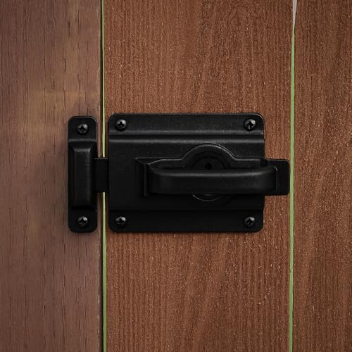 Image of National Hardware N101-576 Swinging Door Latch Heavy Duty Steel with WeatherGuard Protection Black Finish for Shed Barn Gate Interior Exterior Use Automatic Locking