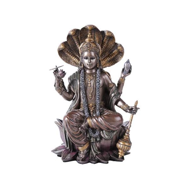 Pacific Giftware Eastern Hindu God Vishnu Decorative Statue Narayana The Preserver and Protector Figurine Panchayatana Puja Supreme Deity Enlightenment