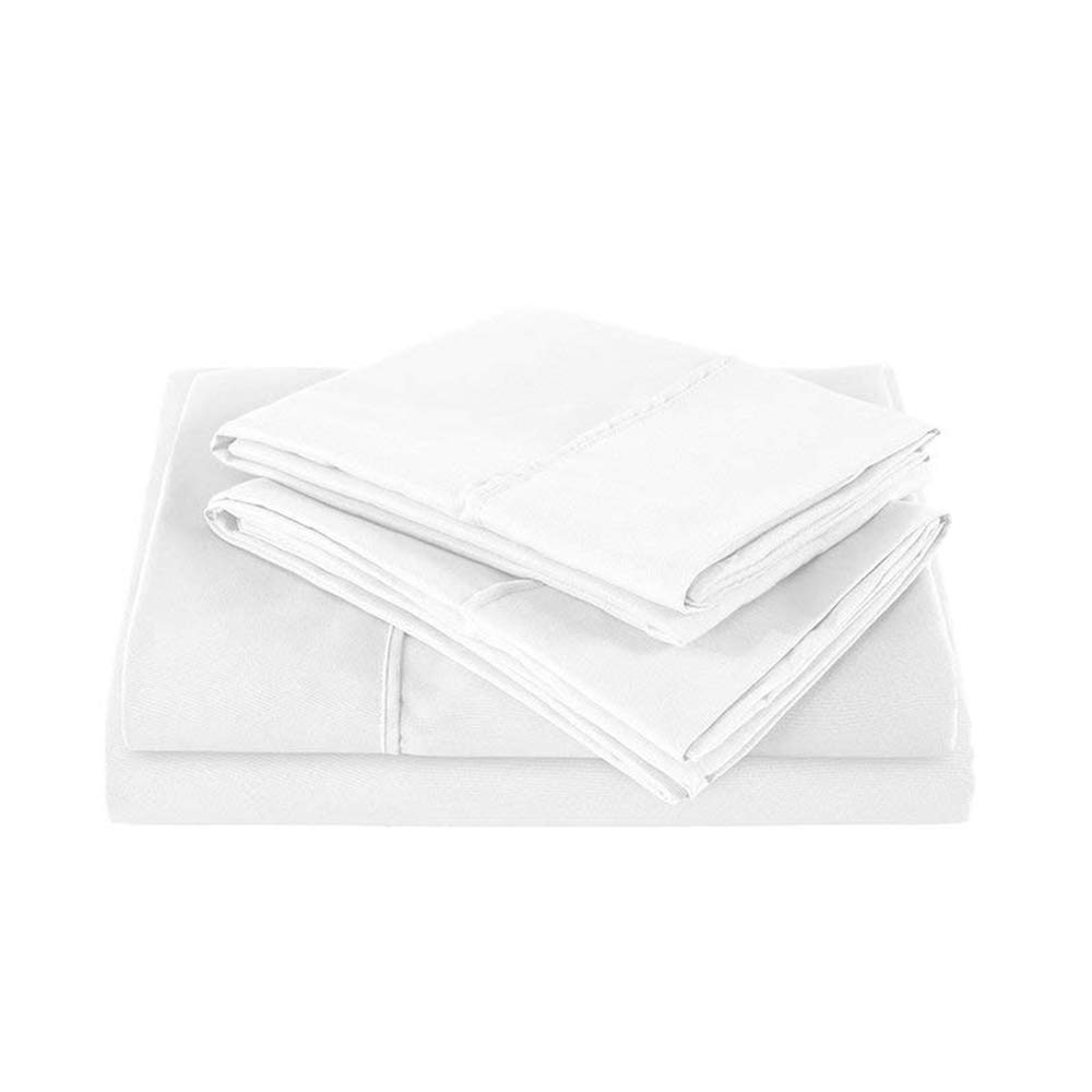 Way Fair 100% Cotton-800 Thread Cotton-3 PCs Duvet Cover Set (Duvet Cover and Pillowcase)-Zipper Closer-Luxurious, Comfortable, Soft, Breathable and Extremely Durable-(White Solid, King)