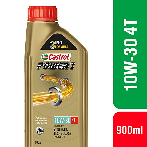 Image of Castrol Power1 10W-30 4T Synthetic Engine Oil For Bikes 900Ml & Engine Shampoo Pre Oil Change Treatment (Flushing Oil) For Petrol 300 Ml, Cng And Diesel Cars (3418104)
