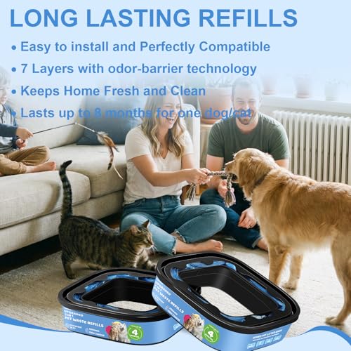Image of Genie Refill Bags for Cat Dog 2 Pack - Total 56FT Lasts Up to 8 Months - 2026 New Superior Odor Control for Dog Poop Cat Litter Bags - Pet Waste Refill Bags Fits Pet Genie and Litter Genie Pails