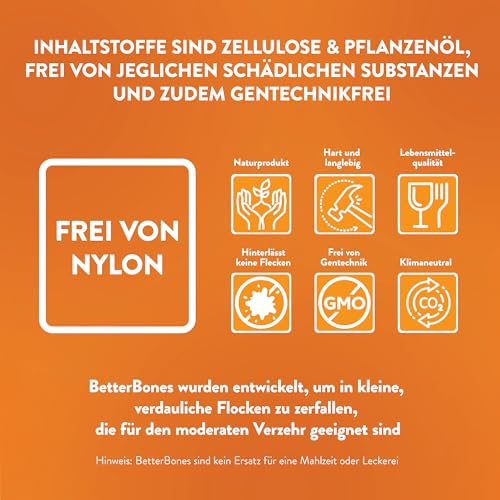 BetterBone - Hundespielzeug zum Kauen - Small Hard Beef - Kauknochen Hund Nylon- & GMO-frei auf Zellulosebasis - Kauspielzeug extra hart mit Rindfleischgeschmack - Kauholz Splitterfrei & langlebig