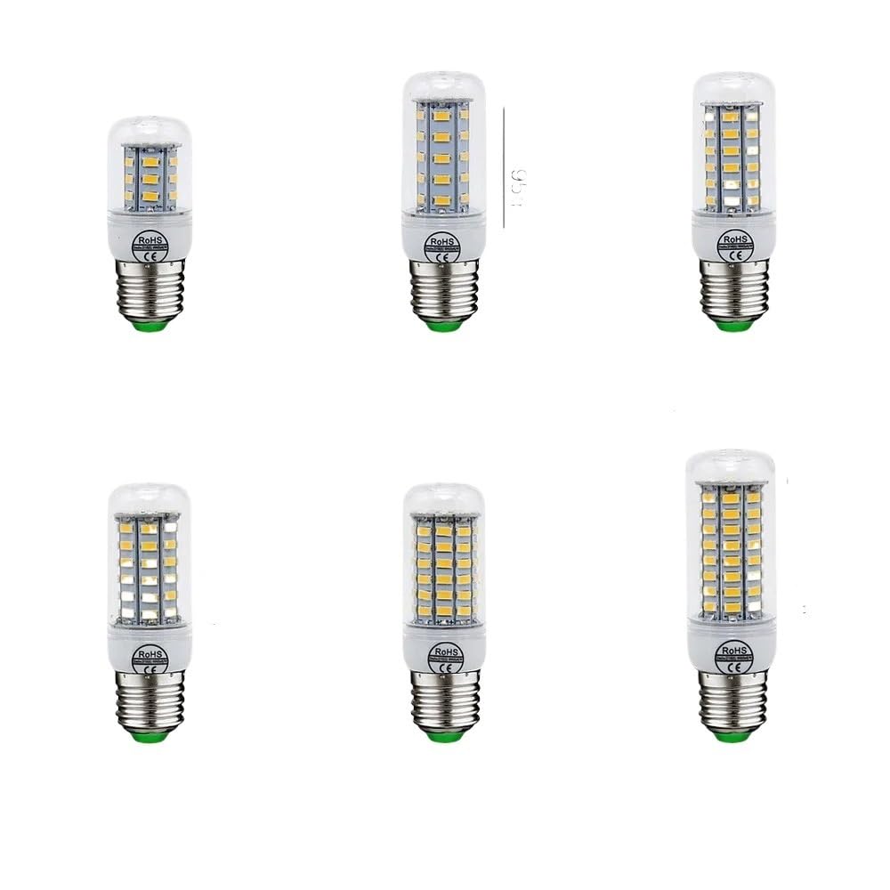 XYAL Lampadine, Confezione da 15, AC220V Lampada LED a mais AC220V E27/E14/B22/G9/GU10 SMD5730 Lampadario Faretto Decorazione domestica Lampadina(E27,Warm White 72LEDs)
