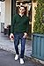 COOFANDY Men Slim Fit Pullover and Sweater Knitted Hneley Fashion Polo Sweater Long Sleeve Fall Pullover Lake Green
