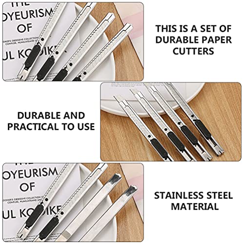 STOBOK 30Pcs Metal Intrekbare Mes Box Cutter Multifunctionele Messen Voor Zware Office Home Arts Ambachten Hobby - Afbeelding 5