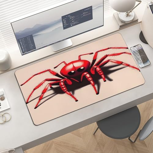 Alfombrilla de Escritorio Roja con Base Antideslizante 60x30 cm miniatura 6