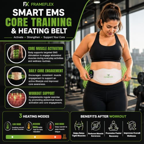 Image of EMS Muscle Stimulator Belt with Heat Therapy for Men & Women