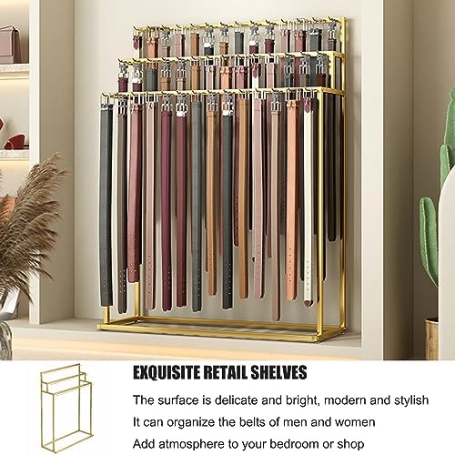 Metal Display Rack for Belts, Ties, Scarves & Purses - Space-Saving Organizer with Hooks for Closet & Retail Use, Sturdy Storage Solution for Accessories
