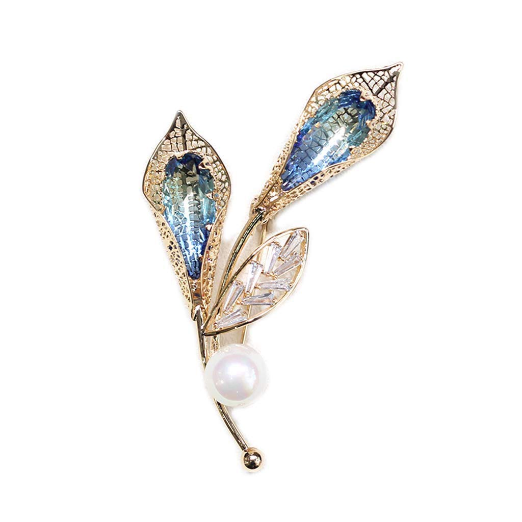 WXKAGF Brosche Purpurblaue Blumenbrosche – Kristalle Braut-Hochzeitsnadeln Purpurblau