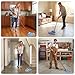 Ckhoid 5Pcs Microfiber Mop Cloth Heads Replacements, 1 Mop Handle with 4 Blue Microfiber Cloth Mop Heads, Compatible with All Standard US Threading Pole & 0.8