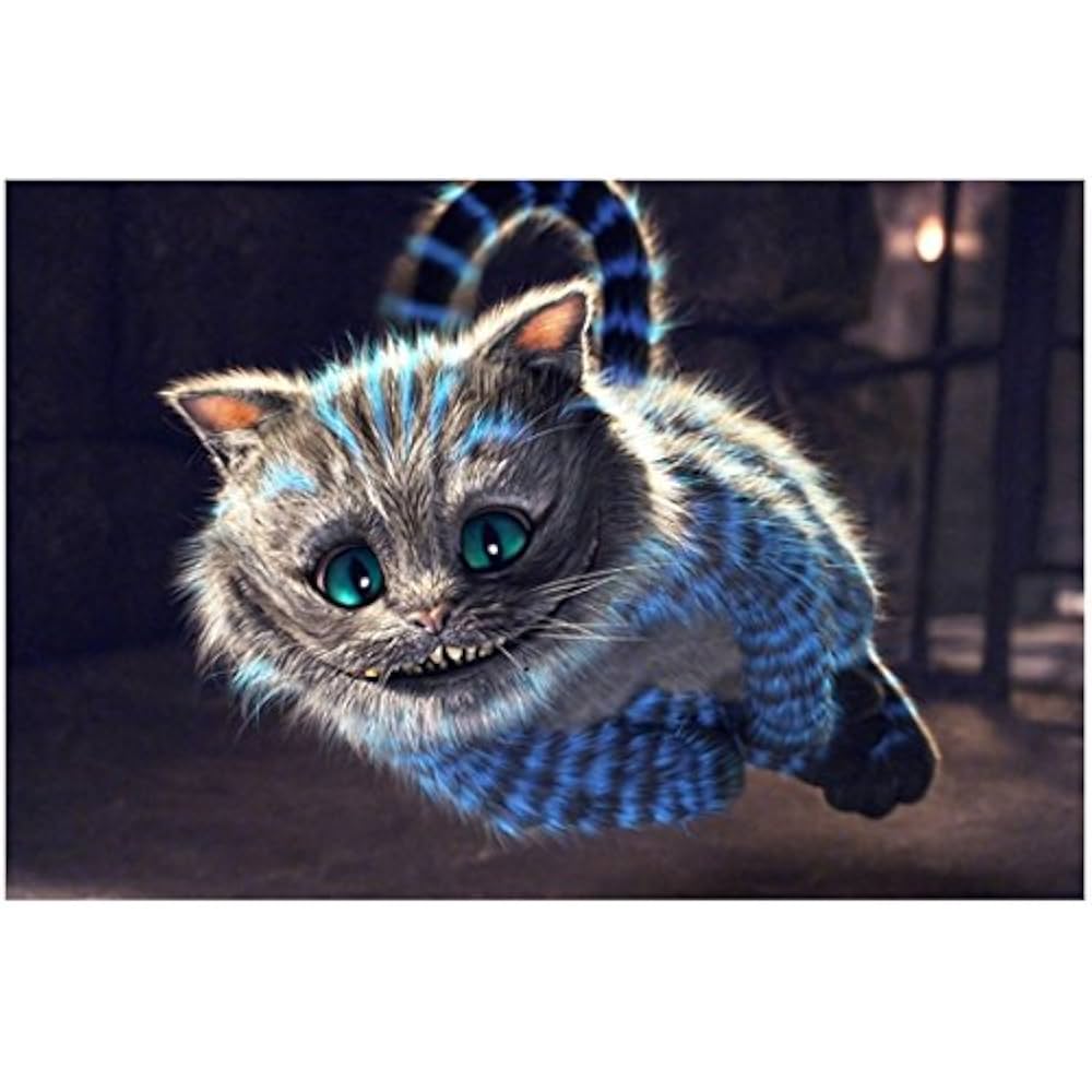 Alice in Wonderland Cheshire Cat mid-leap 8 x 10 Inch Photo