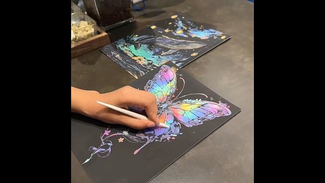 Amazon.co.jp: YUWENW スクラッチアート 夜光 スクラッチ 4枚セット