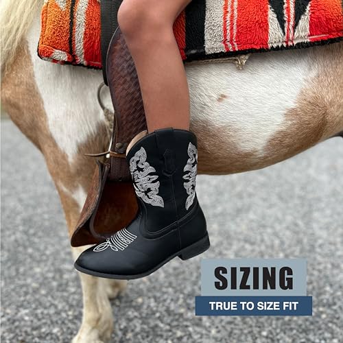 NORTY Unisex Little Kid Cowboy Boots for Girls and Boys - Stylish Faux Leather Cowboy Boots3