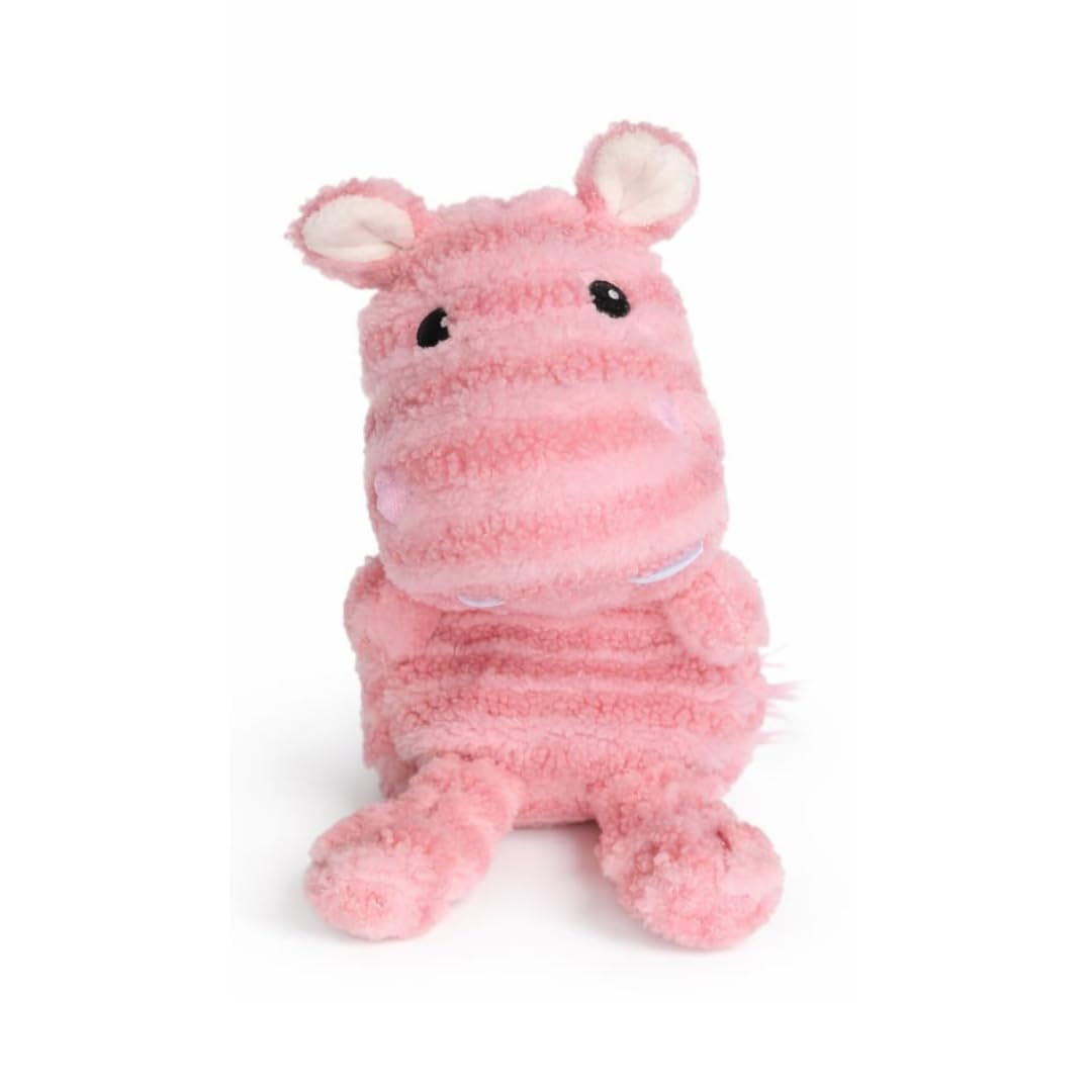 Hippo Dog Toy Plush, 34cm Stuffing Free Squeaky Hippo Dog Toy, Soft Chew Toy for Small & Medium Dogs, Puppy Enrichment Toy