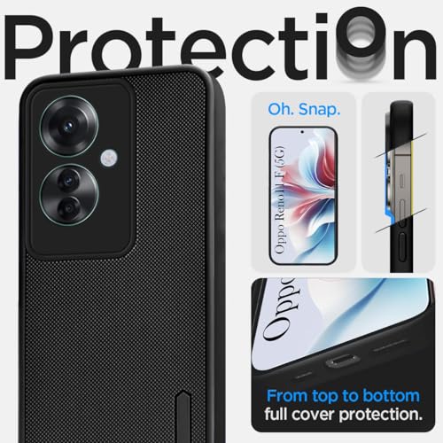 Image of Jkobi Back Cover Case for Oppo Reno11 F 5G | Oppo Reno 11F 5G (Textured Grip Design | Camera Protection | Slim and Light Weight | Soft Touch and Feel | Black)