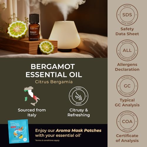 Image of 100% Pure Bergamot Essential Oil - 0.34 Fl Oz - Bergamot Oil for Hair, Skin, Diffuser, Aromatherapy & DIY Candle Making Scent