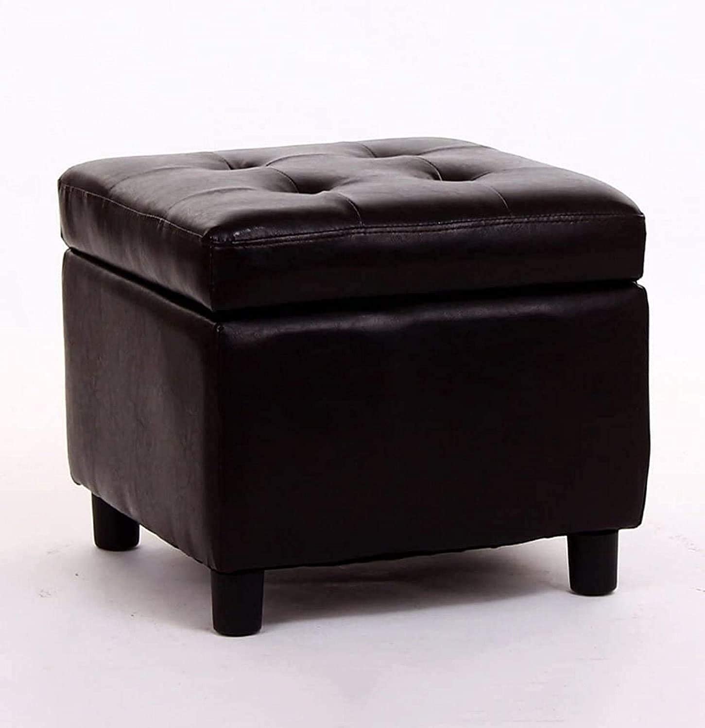 Tabouret de rangement en tissu CHEWYNP avec cadre en bois pour salon