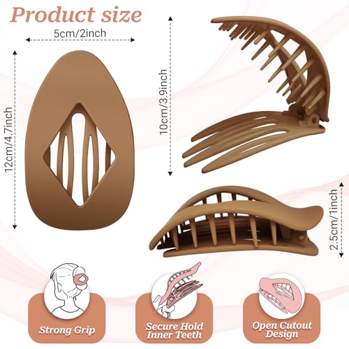 Pinzas planas para cabello para mujeres, pinzas antideslizantes para cabello grueso y fino, accesorio de moda fuerte (Estilo 2) miniatura 3