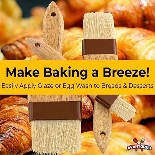 image for Avant Grub Restaurant-Grade Boar Hair Pastry and Basting Brush Set of 
