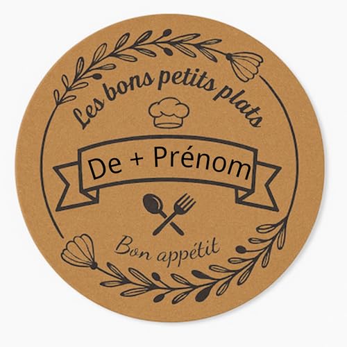 Cadeau Mamie Noël ou Anniversaire – Dessous de Plat Personnalisé en Liège – Accessoire Cuisine Gravé Les Bons Petits Plats de Mamie – Idée Originale Gravure Bois (Text me)