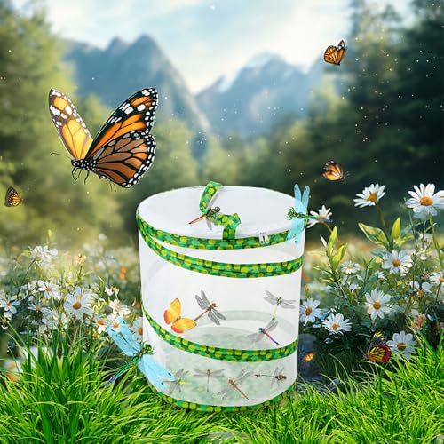 Butterfly Growing Kit- Pop Up Foldable Butterfly Habitat Cage -7.8