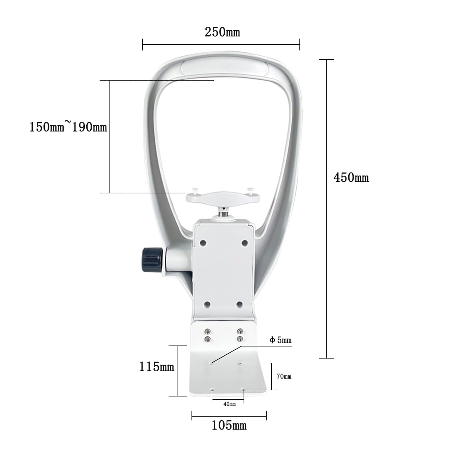 MRKU Supporto per Sollevamento della Fronte con manopola di Regolazione, Set di Supporti per Strumenti ottici, per Centro di Cura della Vista
