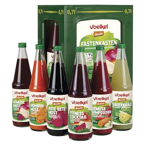 Voelkel Fastenkasten - 6x0,7l Gemüsesäfte zum Fasten - mit Anleitung