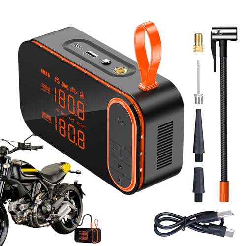 Compresores de aire portátiles para automóviles, inflador de neumáticos para motocicletas | 130 PSI Auto Air Compressor Tire Inflator - Herramienta de inflación de neumáticos para bicicletas eléctrica