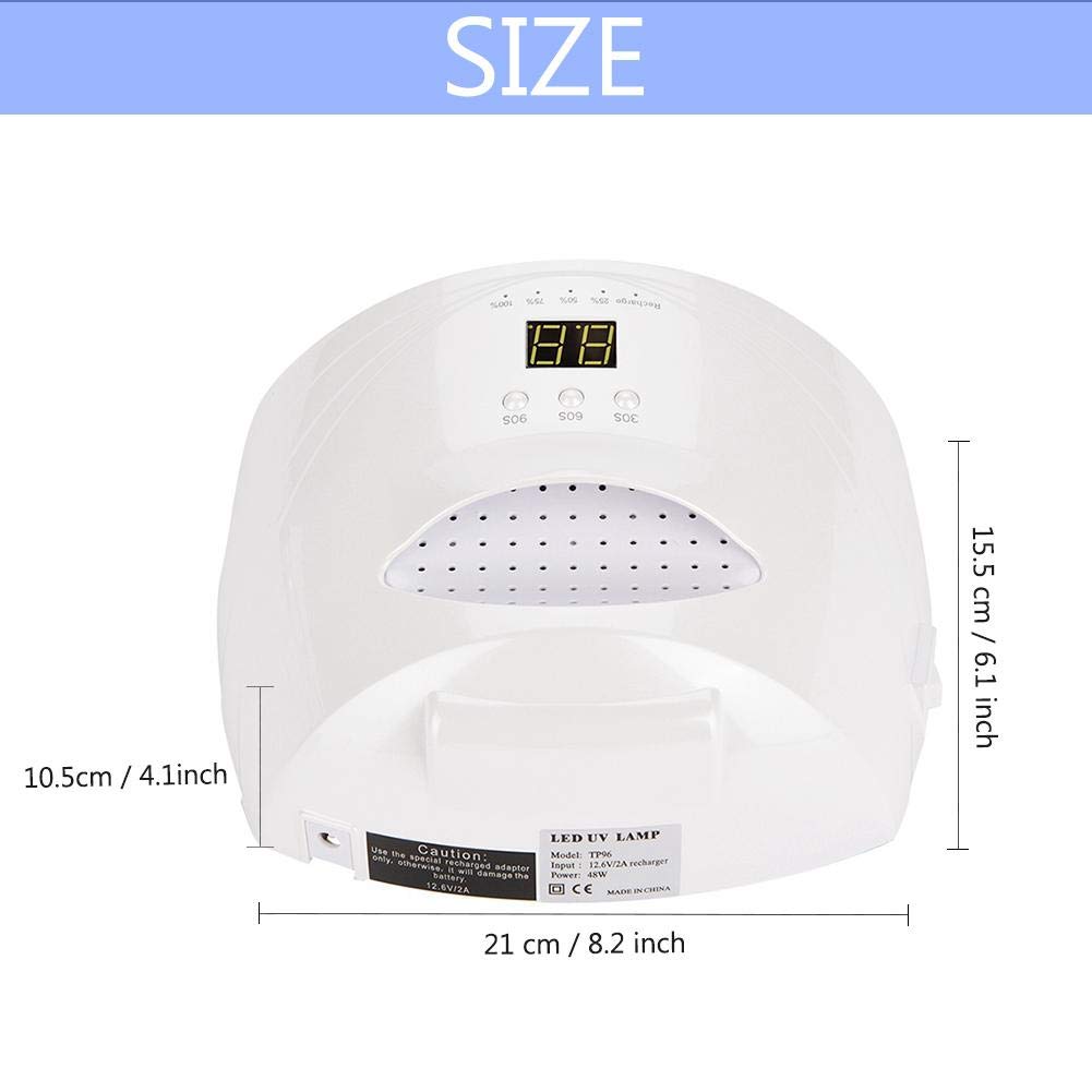 ZJchao 48W LED Nail Gel Lamp, LED Nail Lamp Nail Dryer Machine with 3 Timer Setting Smart Sensor for Fingernail Gel Polish Curing Nail Art Painting Tools Nail Light Nail Curing Dryer (US Plug)