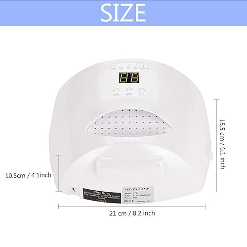 Miniatura 7 de ZJchao Lámpara LED de gel de uñas de 48 W, lámpara LED de secado de uñas, máquina secadora de uñas con 3 ajustes de temporizador, sensor inteligente