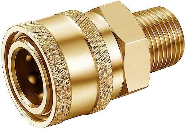 Brass Pressure Washer Quick Connect Coupler Adapter (F14*1.5/QF1/4) (M1/4"NPT-1/4QF)
