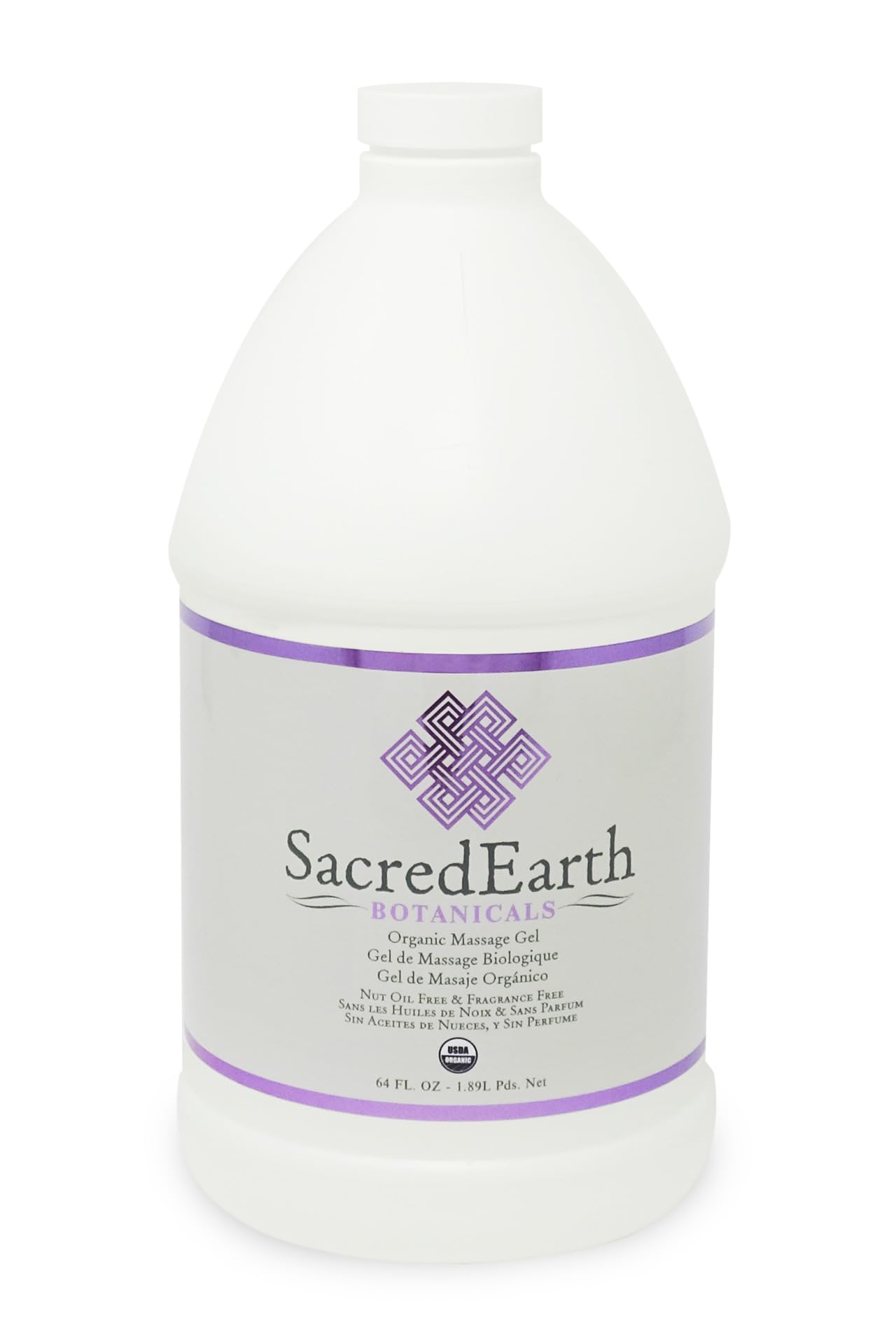 Organic Massage Gel (½ Gallon) – New Formula, Unscented, Nut Oil Free, Gluten Free, Vegan and USDA Certified Organic