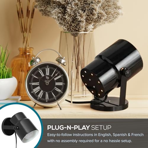 Image of Catalina Lighting 24291-000 Multipurpose Spotlight Accent Lamp, Desk or Wall Mount Lamp for Office, Living Room, Dorm or Bedroom, Smart Home Compatible, Bulb Not Included, 7.5 inch, Metallic Black
