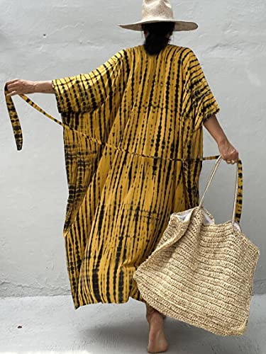 Image of Kaftan Dresses for Women Plus Size Summer Beach Dress with Print and Swim Cover Ups