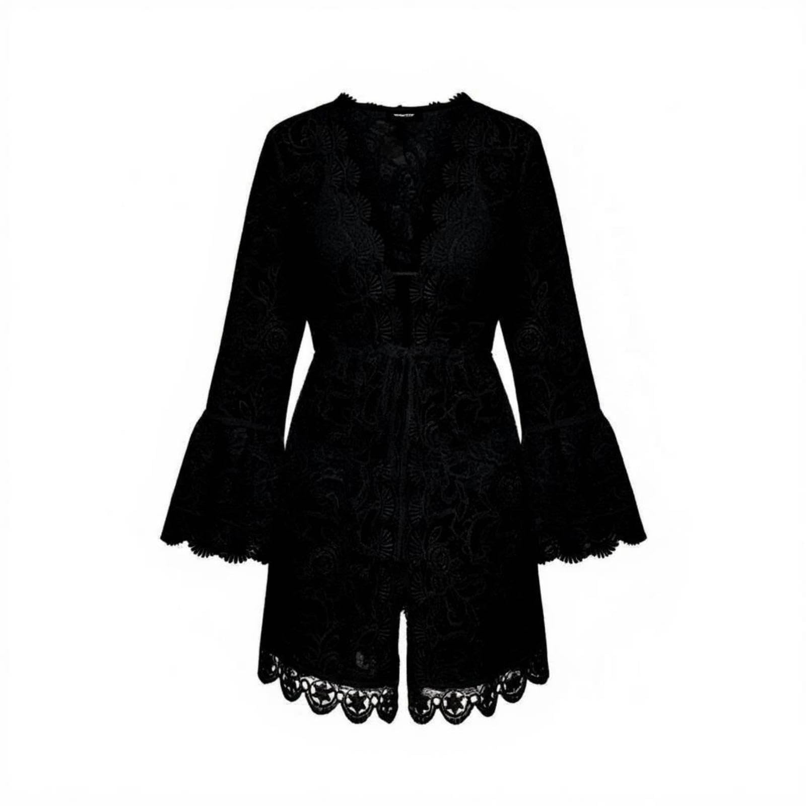 Lace Cover Up, Hollow Openwork Bikini Cardigan, Beach Swimsuit Shawl for Women, Bohemian Design Black XXL|Clothing Shoes & Accessories| Womens Clothing| Swimwear-image-49