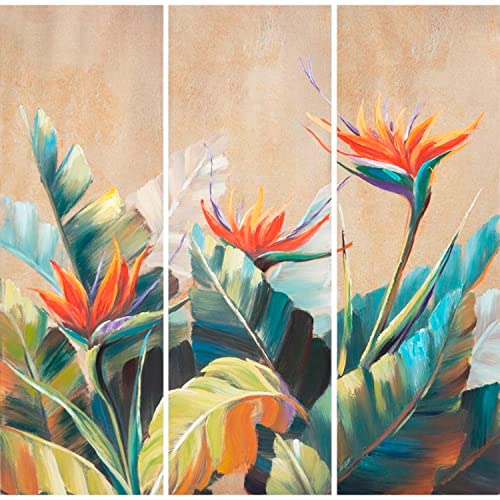 DKD Home Decor Juego de 3 cuadros Tropical (90 x 3,7 x 90 cm)