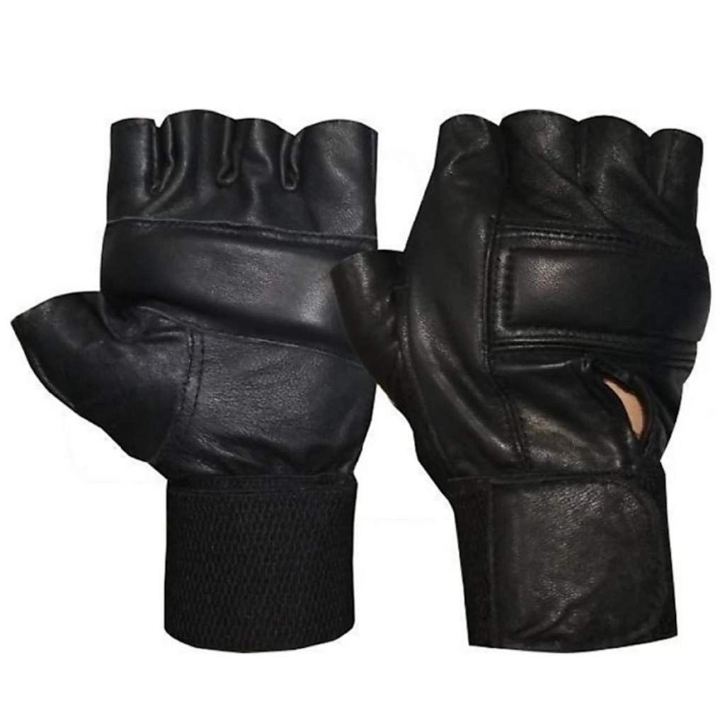 Mra Fashion ZaySoo Full Leather Gym Gloves with Wrist Support Palm Support (Black, Free Size) (B07KB3Z5CQ) Amazon Price History, Amazon Price Tracker