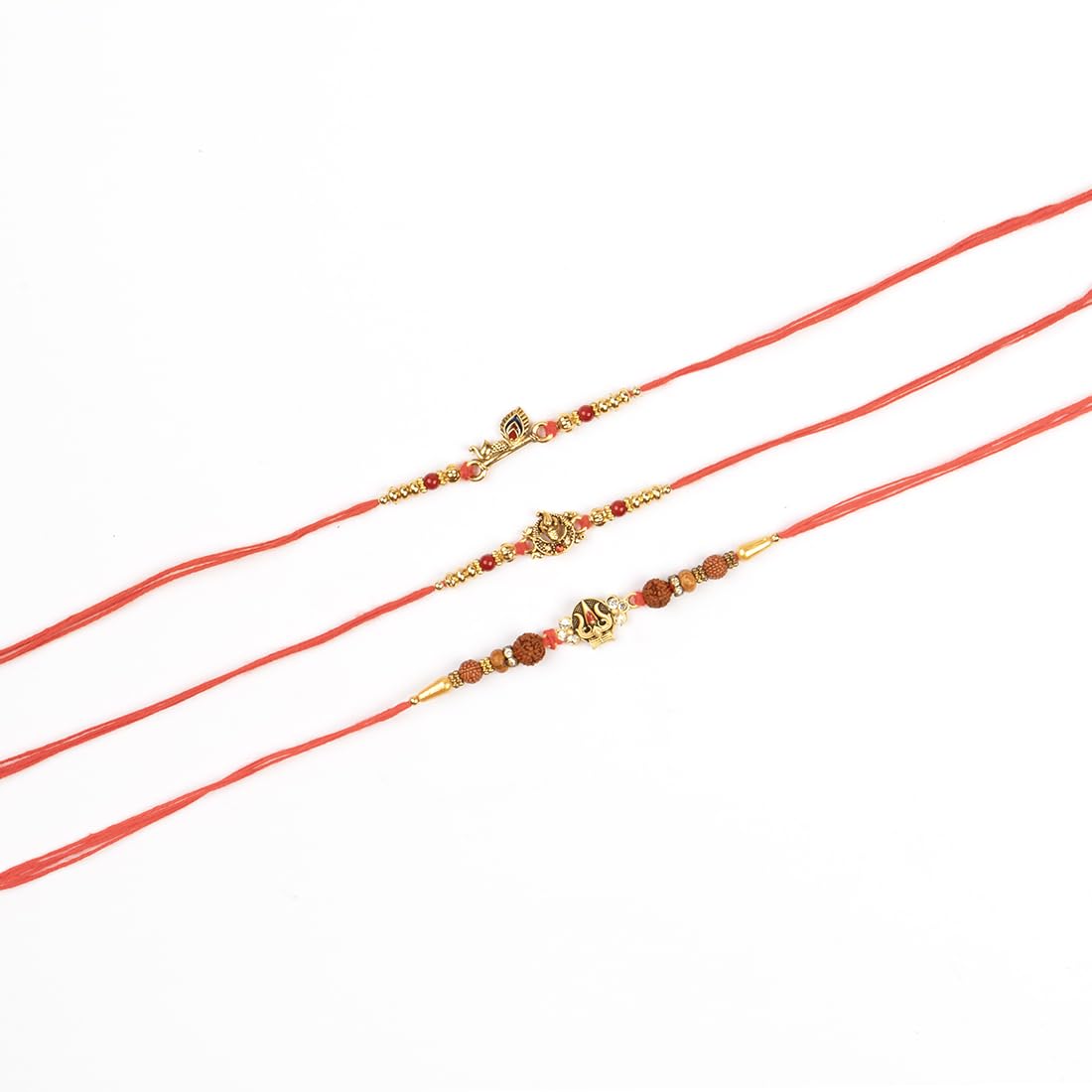 SAPTRISHI Set of 3 Fancy Rakhi Bracelet for Brother, Rakshabandhan Rakhee Thread, Indian Traditional Rakhi for lovely Brother & Bhabhi, Rakhi Bands for Loving Sibling Brother, Indian Designer