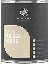 Lignocolor Matte Tile Paint, Highly Resistant Paint for Wall and Floor Tiles (Antique White Matt, 750 ml), High Coverage for Indoor Use