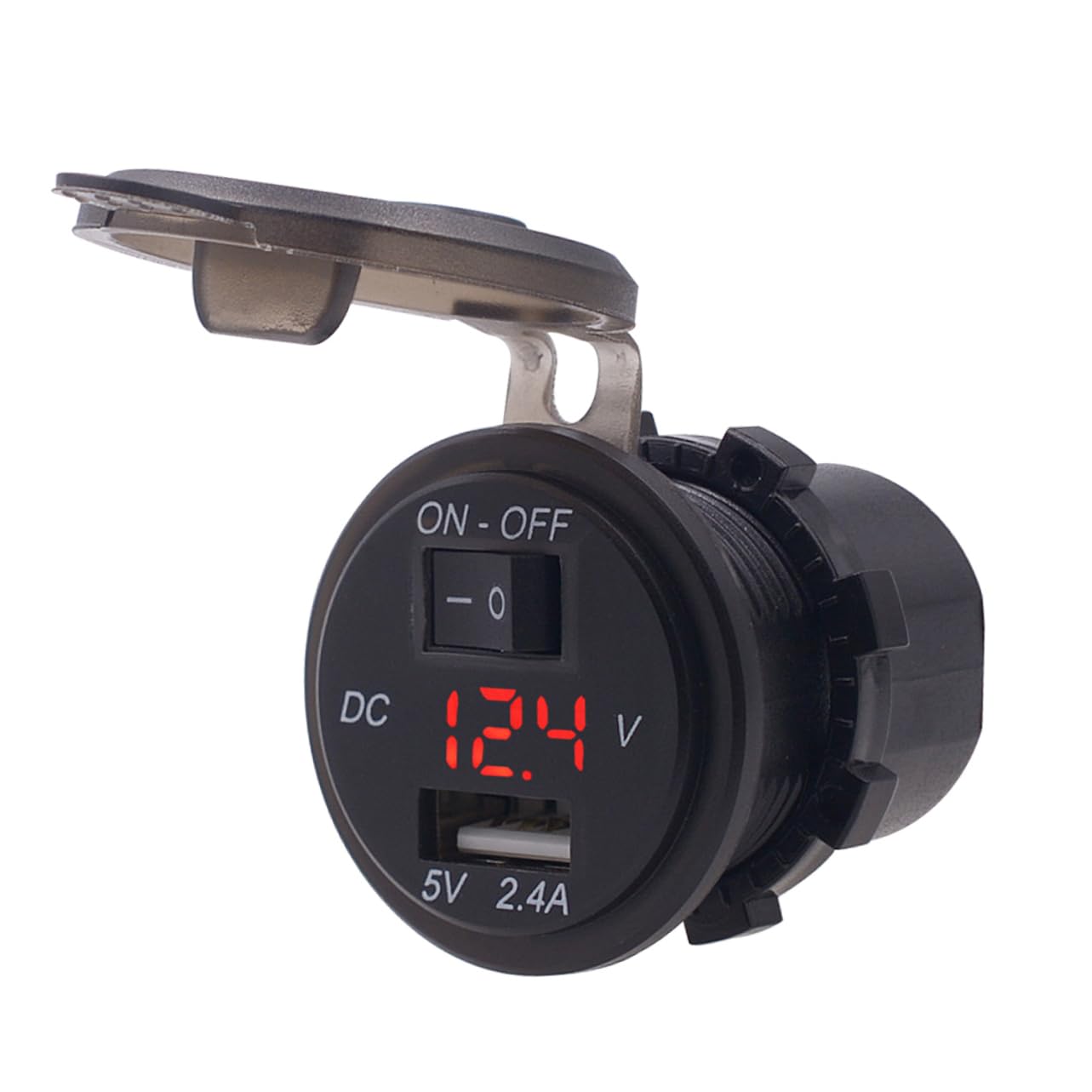Artibetter 3piezas Cargador De Teléfono Móvil para Coche con Pantalla Digital y Protección para Motocicletas y Vehículos Eléctricos Luz Indicadora Roja