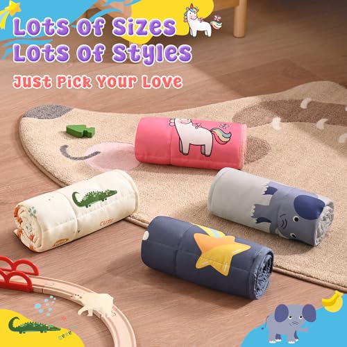 anfie Weighted Lap Pad 2 Pounds, Weighted Blanket Kids(20"*30") Cooling Blanket for Sleeping,Weighted Throw Blanket for Travel Indoor Outdoor (Little Unicorn)