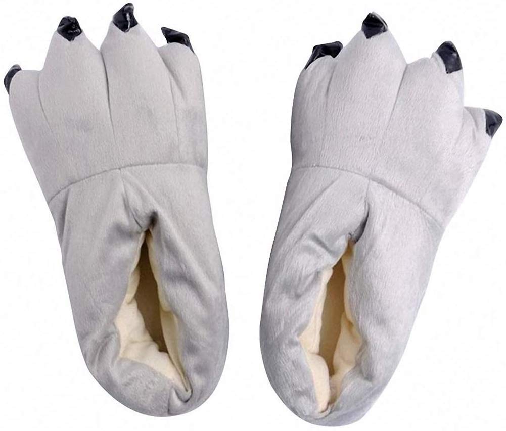 FashionFitsUnisex Soft Plush Home Slippers Animal Costume Paw Claw Shoes