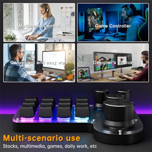 Clavier Bluetooth à 12 touches de raccourci programmables compact noir sans fil - 3