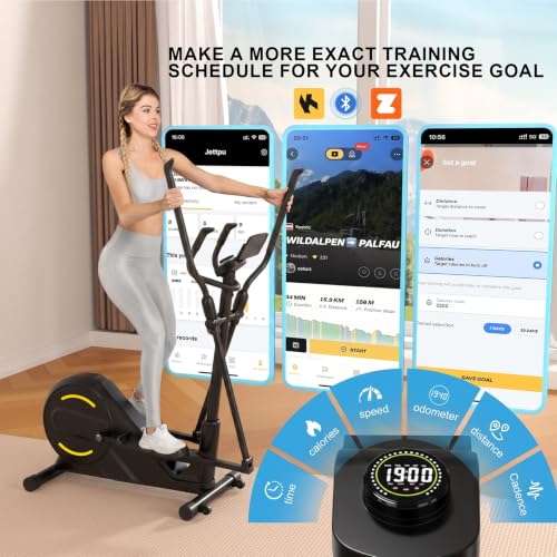 Image of Elliptical Exercise Machine for Home Gym,Elliptical Training Machine with Hyper-Quiet Magnetic Driving System,16 Level,15.5Inch&LCD Monitor,Cardio Workout Equipment for Small Space